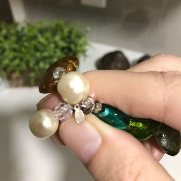 Silpada Foiled Glass Pearl and Sterling Silver Stretch Bead Bracelet - Picture 2 of 3